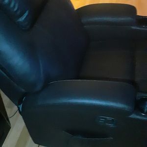 Massage leather recliner